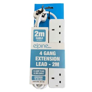 Elpine 4 Gang 2m Extension Lead Cable